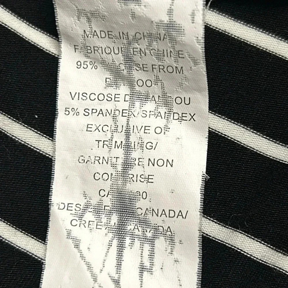 LNBF bamboo stripped,maxi dress,shirred women black &White Small. ,scoop EC - Picture 8 of 12